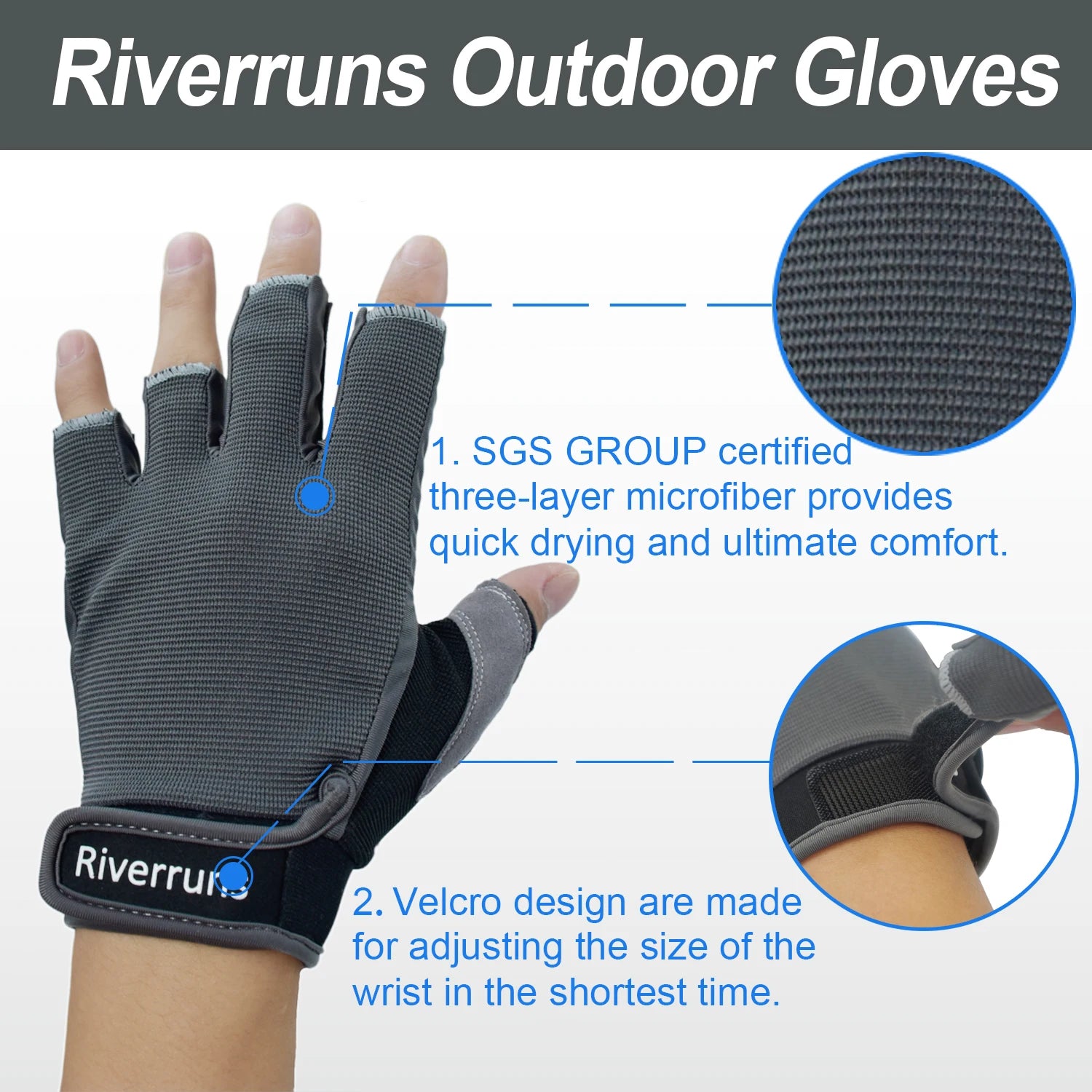 Riverruns Fingerless Fishing Gloves